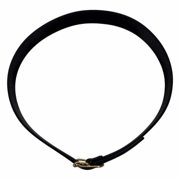 Toteme Swirl Leather Belt Black Gold Buckle Size 90cm/ 35\